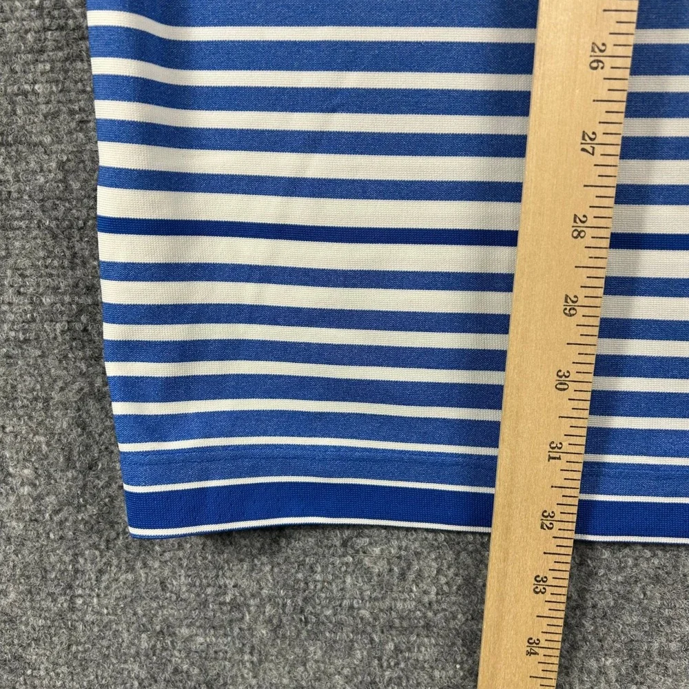 Nike‎ Golf Polo Shirt Mens XL Blue Striped Short Sleeve Dri-Fit Performance